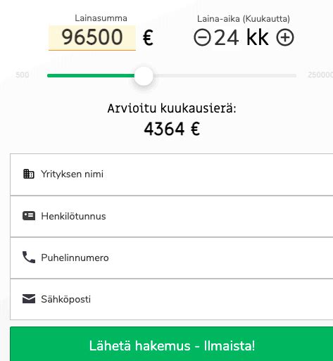 Yrityslainan kustannukset laskuri - Helpota arkeasi!